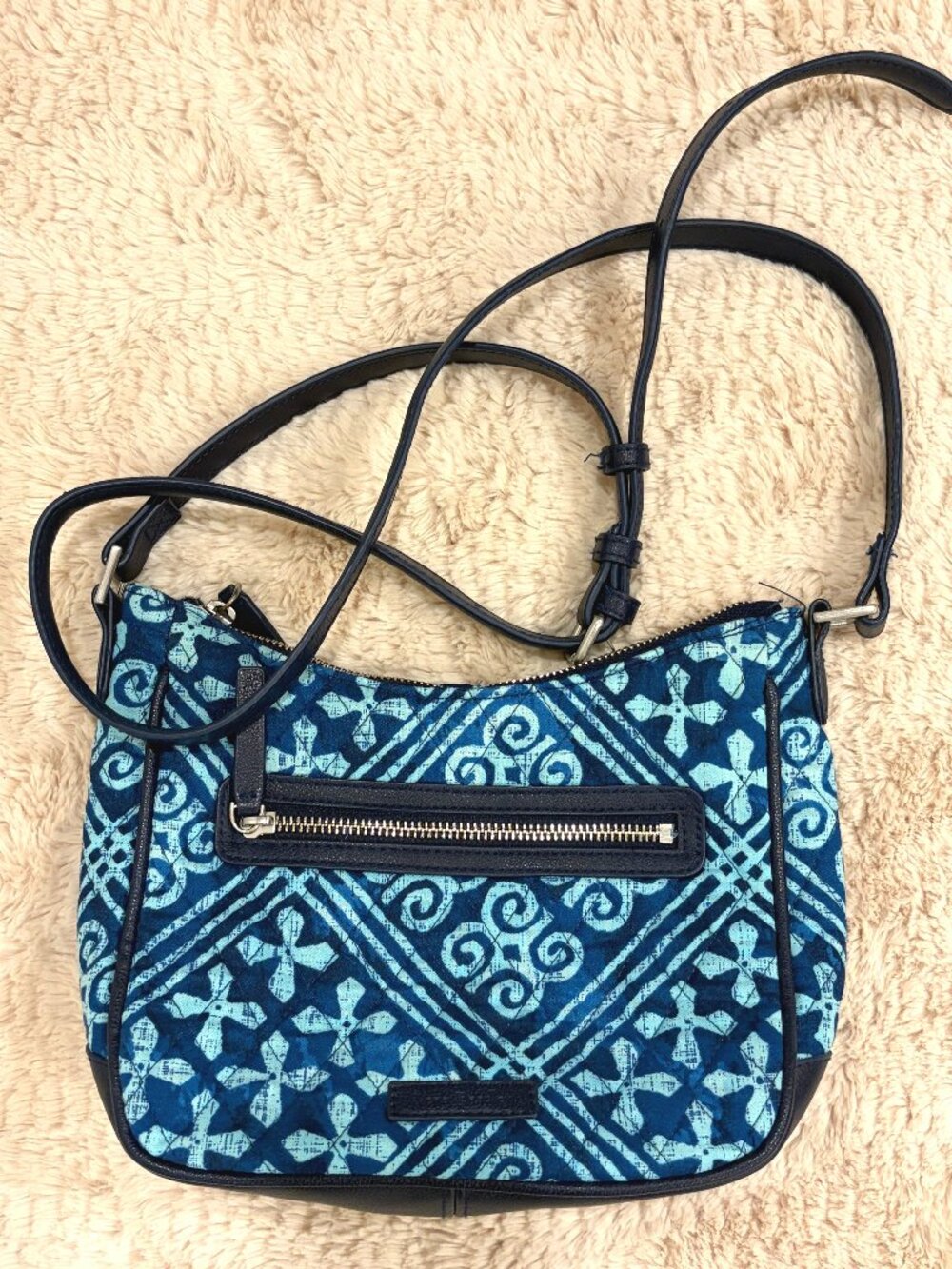 Vera Bradley Cuban Tiles Quilted Crossbody Bag Coastal Grandmother Blue Boho
